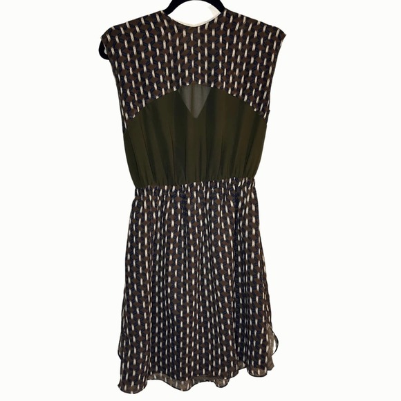 MM Couture by Miss Me Brown Geometric Diamond Print Sheer Back - Picture 2 of 8